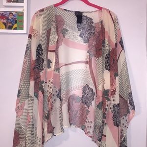 Rose colored springy kimono